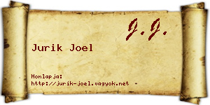 Jurik Joel névjegykártya
